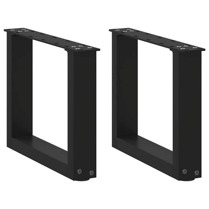 sofabordsben U-formet 2 stk. sort 40x(30-31) cm stål