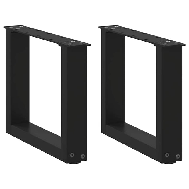 sofabordsben U-formet 2 stk. sort 40x(30-31) cm stål