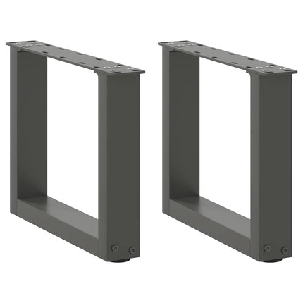sofabordsben U-formet 2 stk. antracit 40x(30-31) cm stål