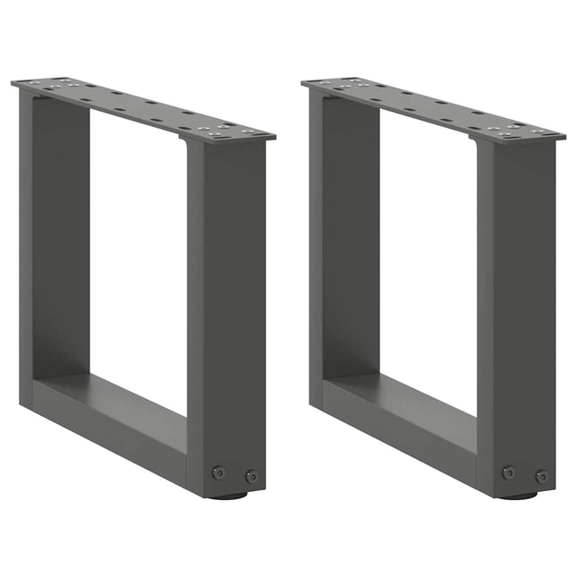 sofabordsben U-formet 2 stk. antracit 40x(30-31) cm stål