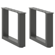 sofabordsben U-formet 2 stk. antracit 40x(30-31) cm stål