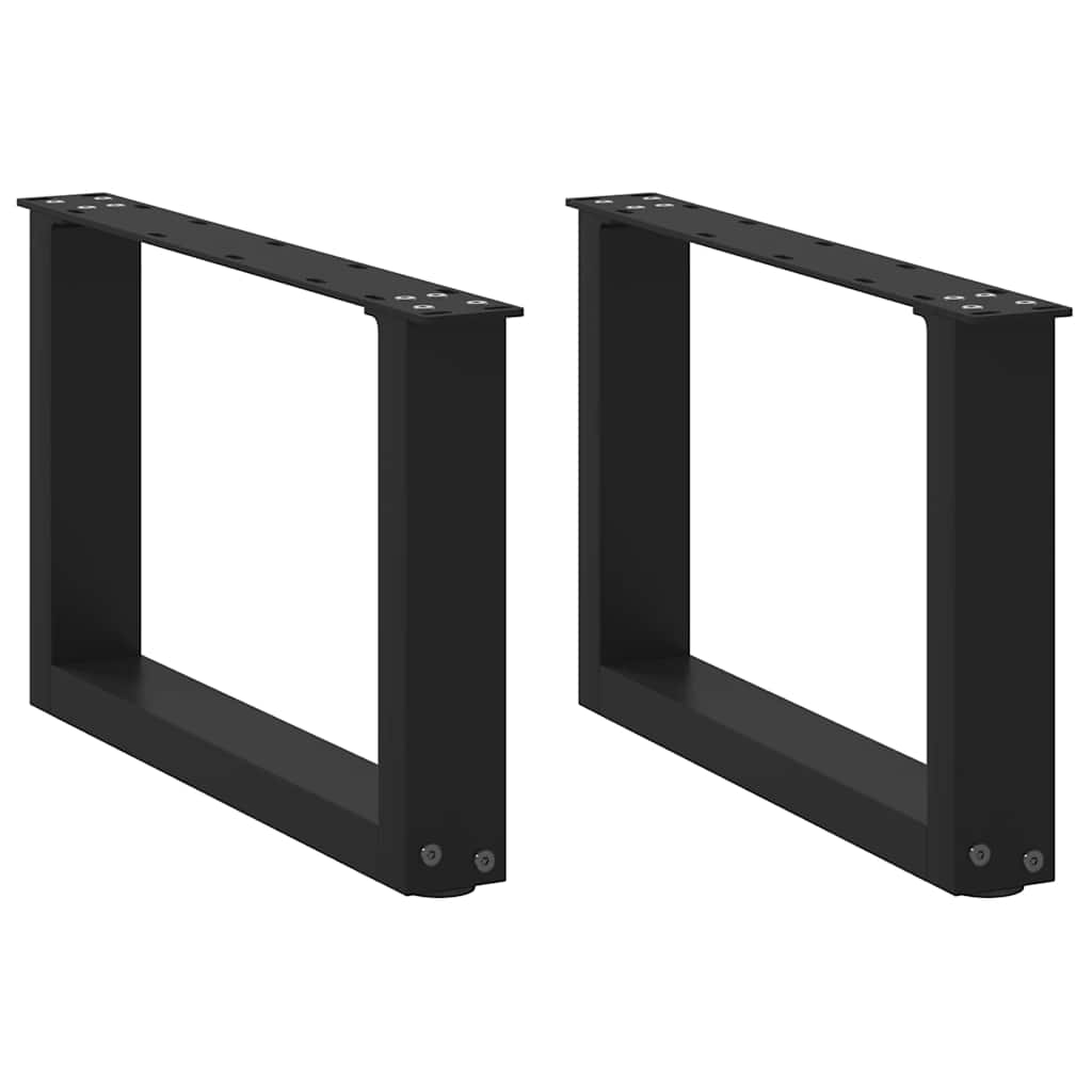 sofabordsben U-formet 2 stk. sort 50x(30-31) cm stål