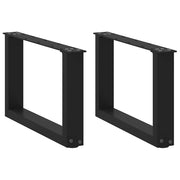 sofabordsben U-formet 2 stk. sort 50x(30-31) cm stål