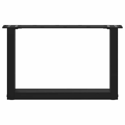 sofabordsben U-formet 2 stk. sort 50x(30-31) cm stål