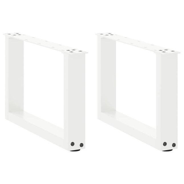 sofabordsben U-formet 2 stk. hvid 50x(30-31) cm stål