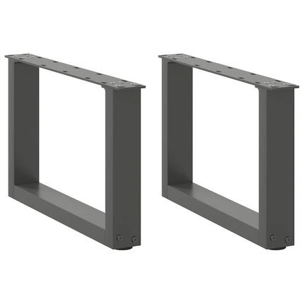 sofabordsben U-formet 2 stk. antracit 50x(30-31) cm stål