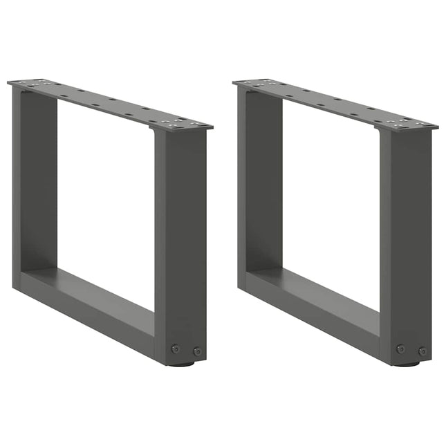 sofabordsben U-formet 2 stk. antracit 50x(30-31) cm stål