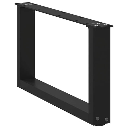 sofabordsben U-formet 2 stk. sort 60 x (30-31) cm stål