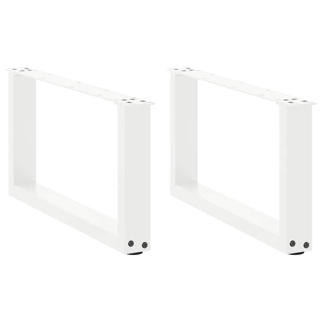 sofabordsben U-formet 2 stk. hvid 60x(30-31) cm stål