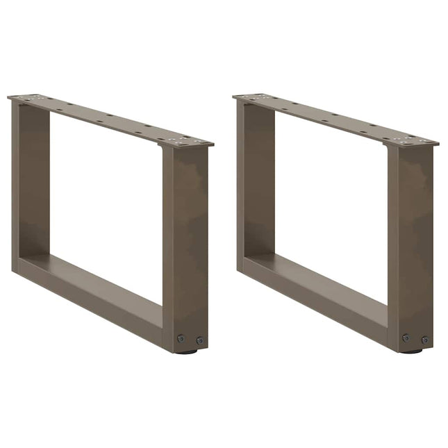 sofabordsben U-formet 2 stk. naturstål 60x(30-31) cm stål