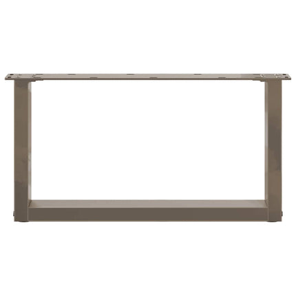 sofabordsben U-formet 2 stk. naturstål 60x(30-31) cm stål