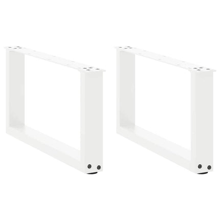 sofabordsben U-formet 2 stk. hvid 70x(30-31) cm stål