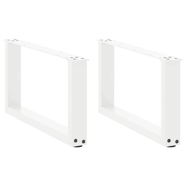 sofabordsben U-formet 2 stk. hvid 70x(30-31) cm stål