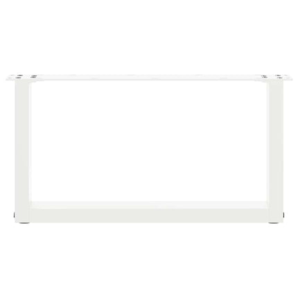 sofabordsben U-formet 2 stk. hvid 70x(30-31) cm stål