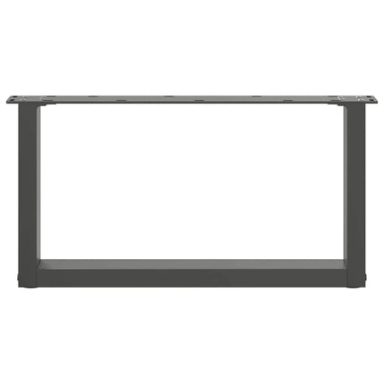 sofabordsben U-formet 2 stk. antracit 70x(30-31) cm stål
