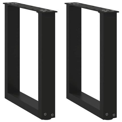 sofabordsben U-formet 2 stk. sort 28 x (42-43) cm stål