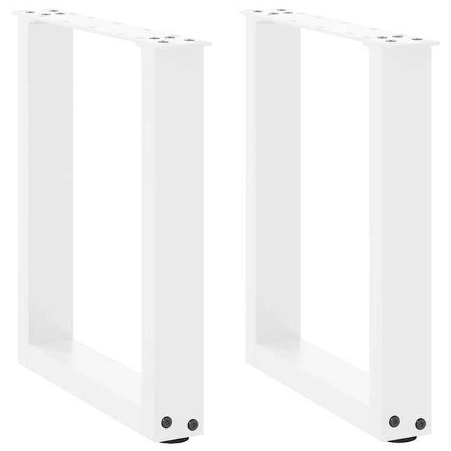 sofabordsben U-formet 2 stk. hvid 28 x (42-43) cm stål