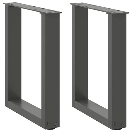 sofabordsben U-formet 2 stk. antracit 28 x (42-43) cm stål