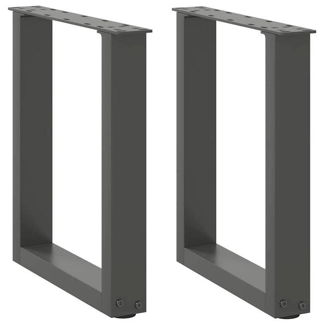 sofabordsben U-formet 2 stk. antracit 28 x (42-43) cm stål