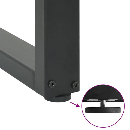 sofabordsben U-formet 2 stk. antracit 28 x (42-43) cm stål