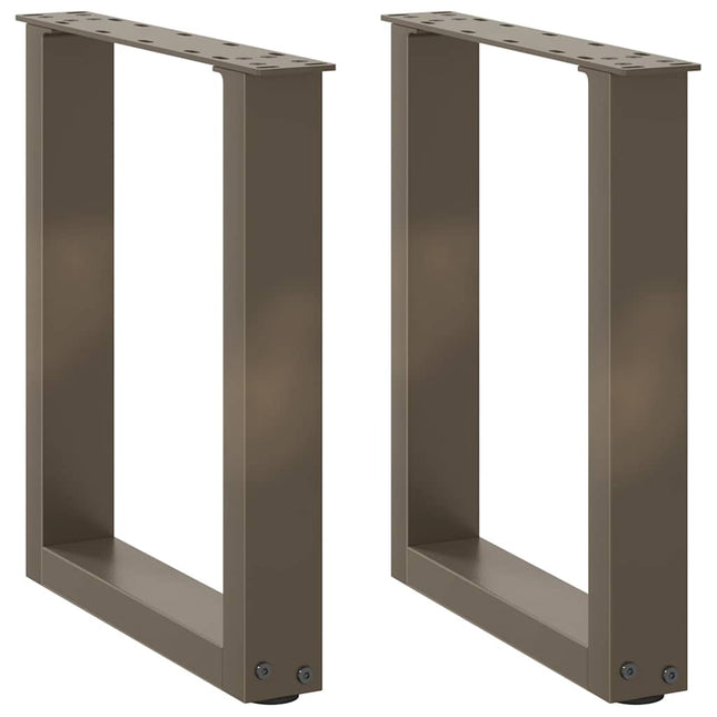 sofabordsben U-formet 2 stk. naturstål 28 x (42-43) cm stål