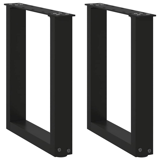 sofabordsben U-formet 2 stk. sort 38 x (42-43) cm stål