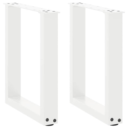 sofabordsben U-formet 2 stk. hvid 38 x (42-43) cm stål