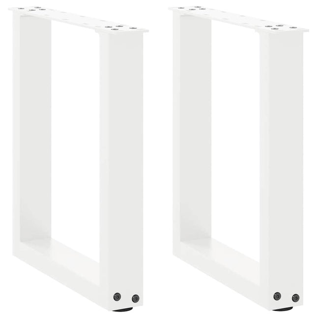 sofabordsben U-formet 2 stk. hvid 38 x (42-43) cm stål
