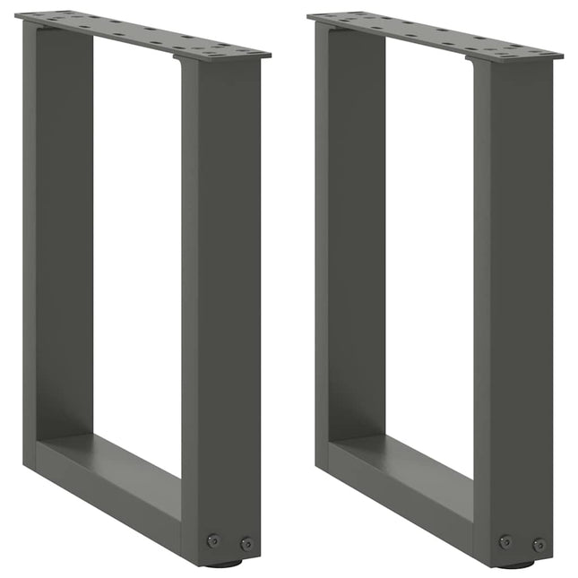 sofabordsben U-formet 2 stk. antracit 38 x (42-43) cm stål