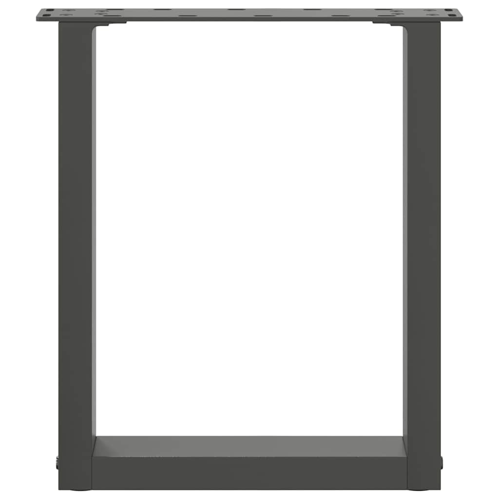 sofabordsben U-formet 2 stk. antracit 38 x (42-43) cm stål