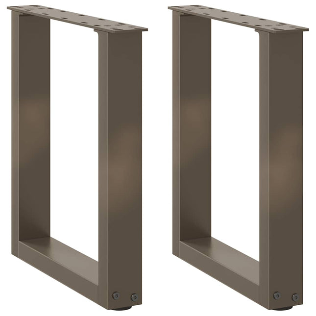 sofabordsben U-formet 2 stk. naturstål 38 x (42-43) cm stål