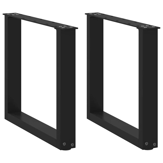 sofabordsben U-formet 2 stk. sort 50x(42-43) cm stål