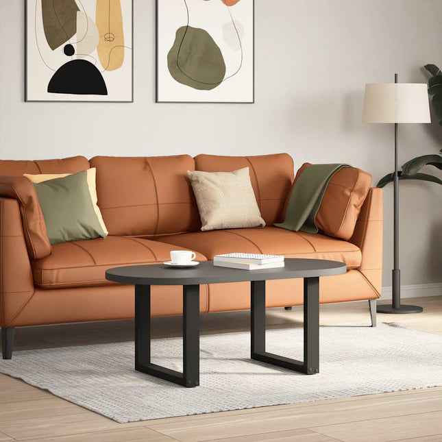 sofabordsben U-formet 2 stk. sort 50x(42-43) cm stål