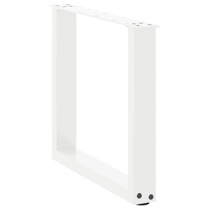 sofabordsben U-formet 2 stk. hvid 50x(42-43) cm stål