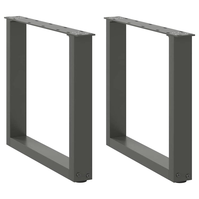 sofabordsben U-formet 2 stk. antracit 50x(42-43) cm stål