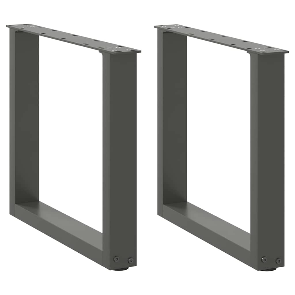 sofabordsben U-formet 2 stk. antracit 50x(42-43) cm stål