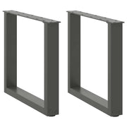 sofabordsben U-formet 2 stk. antracit 50x(42-43) cm stål