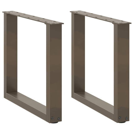 sofabordsben U-formet 2 stk. naturstål 50x(42-43) cm stål