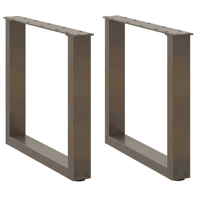 sofabordsben U-formet 2 stk. naturstål 50x(42-43) cm stål