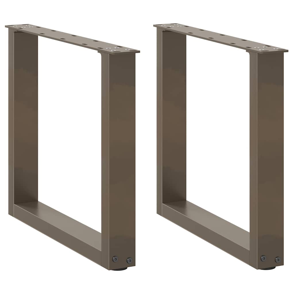 sofabordsben U-formet 2 stk. naturstål 50x(42-43) cm stål