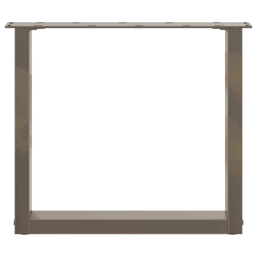 sofabordsben U-formet 2 stk. naturstål 50x(42-43) cm stål