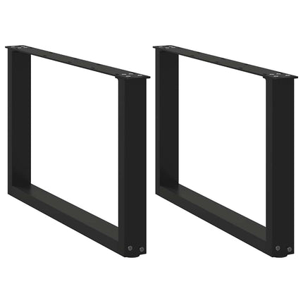 sofabordsben U-formet 2 stk. sort 60 x (42-43) cm stål