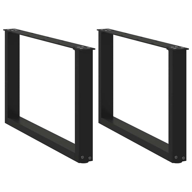 sofabordsben U-formet 2 stk. sort 60 x (42-43) cm stål