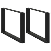 sofabordsben U-formet 2 stk. sort 60 x (42-43) cm stål