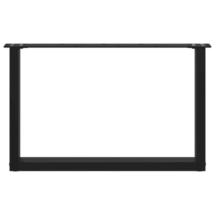 sofabordsben U-formet 2 stk. sort 60 x (42-43) cm stål