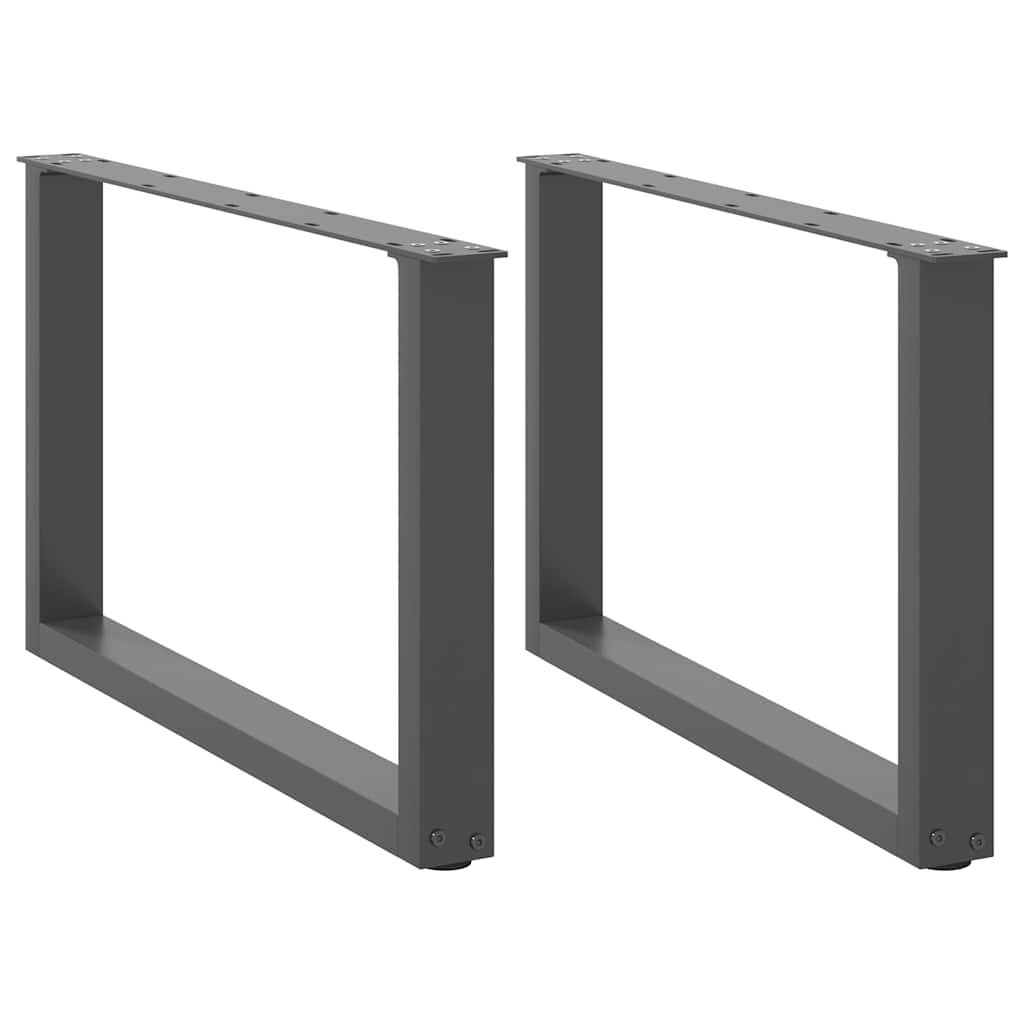 sofabordsben U-formet 2 stk. antracit 60x(42-43) cm stål