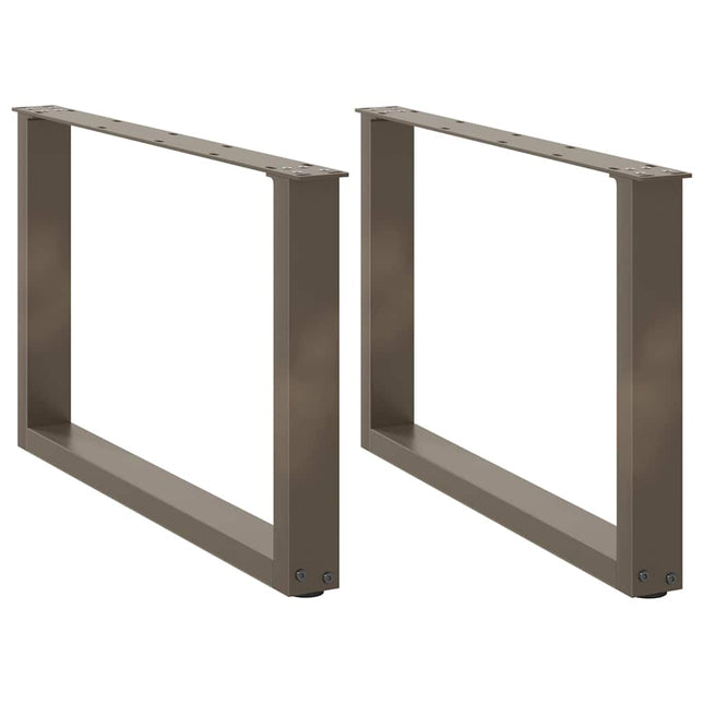 sofabordsben U-formet 2 stk. naturstål 60 x (42-43) cm stål