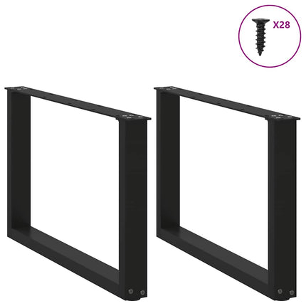 sofabordsben U-formet 2 stk. sort 70 x (42-43) cm stål