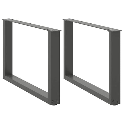 sofabordsben U-formet 2 stk. antracit 70 x (42-43) cm stål