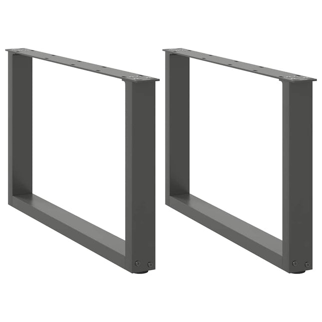 sofabordsben U-formet 2 stk. antracit 70 x (42-43) cm stål